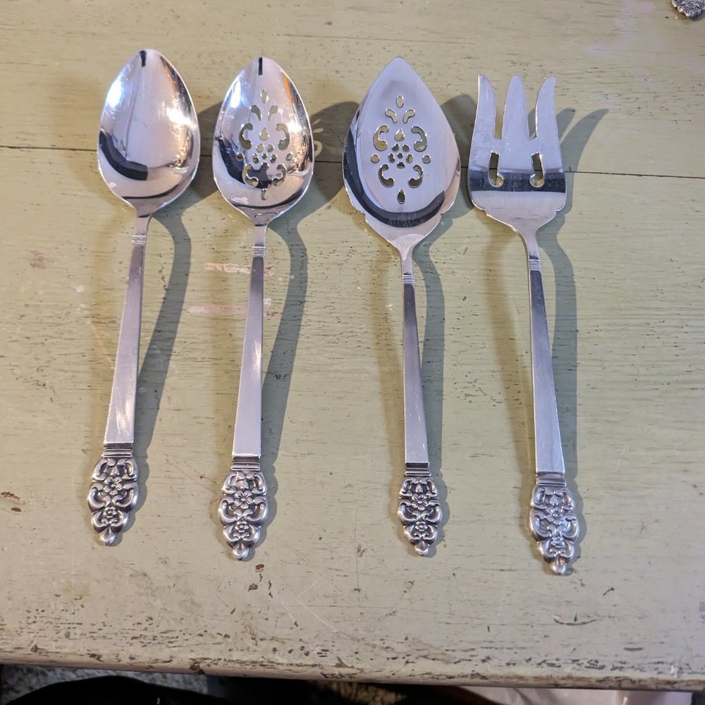 Oneidacraft Nordic Crown Deluxe Stainless Serving Set 4 pc POOS